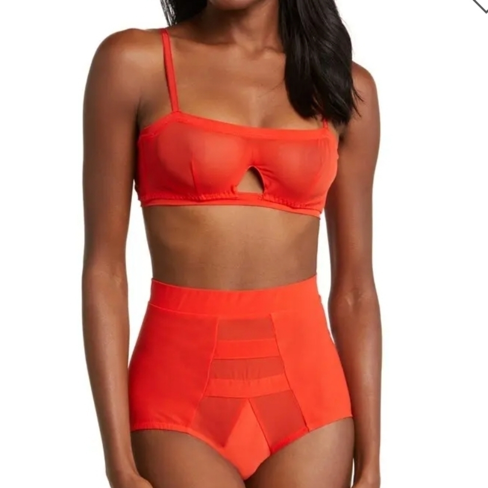 We Are HAH x Free People Wired Bra blood orange 30-38d NEW! - Picture 5 of 5
